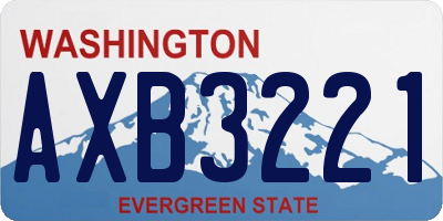 WA license plate AXB3221