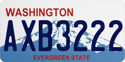 WA license plate AXB3222