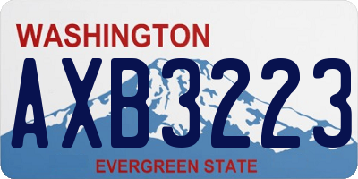 WA license plate AXB3223