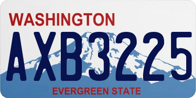 WA license plate AXB3225
