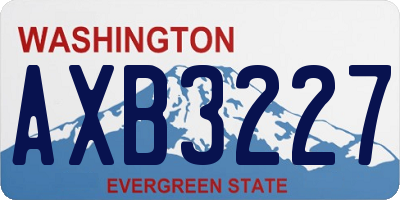 WA license plate AXB3227