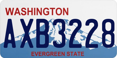 WA license plate AXB3228