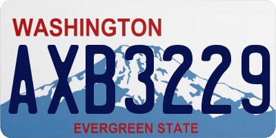 WA license plate AXB3229