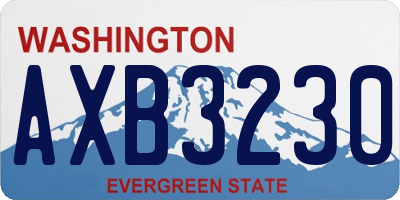 WA license plate AXB3230