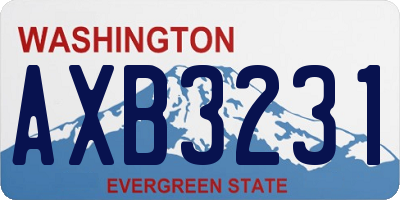 WA license plate AXB3231