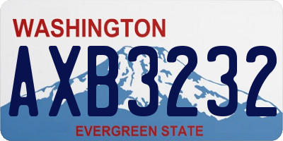 WA license plate AXB3232