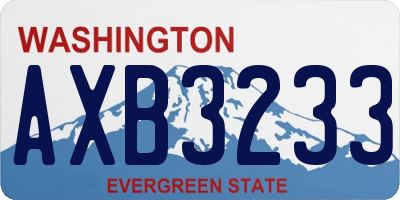 WA license plate AXB3233