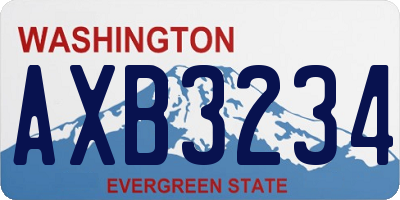 WA license plate AXB3234