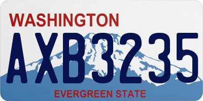 WA license plate AXB3235