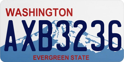WA license plate AXB3236