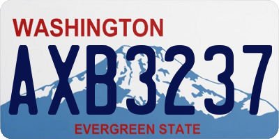 WA license plate AXB3237