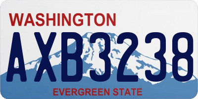 WA license plate AXB3238