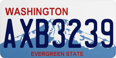 WA license plate AXB3239