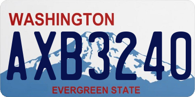 WA license plate AXB3240