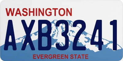 WA license plate AXB3241