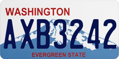 WA license plate AXB3242