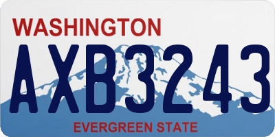 WA license plate AXB3243