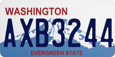 WA license plate AXB3244