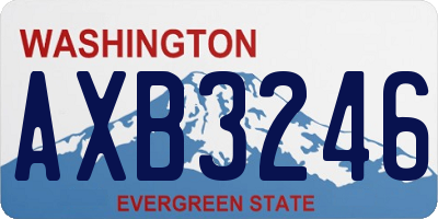 WA license plate AXB3246