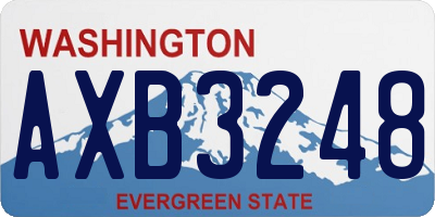 WA license plate AXB3248
