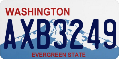 WA license plate AXB3249