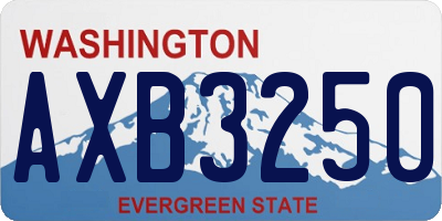 WA license plate AXB3250