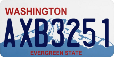 WA license plate AXB3251