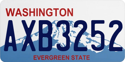 WA license plate AXB3252