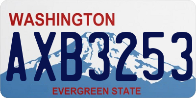 WA license plate AXB3253