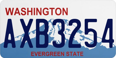 WA license plate AXB3254