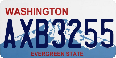 WA license plate AXB3255