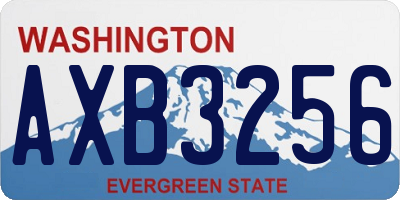 WA license plate AXB3256