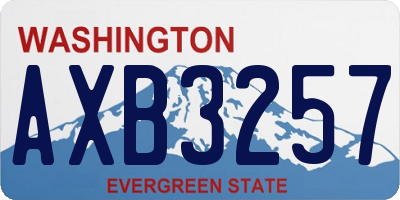 WA license plate AXB3257
