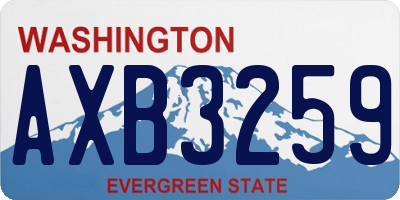 WA license plate AXB3259