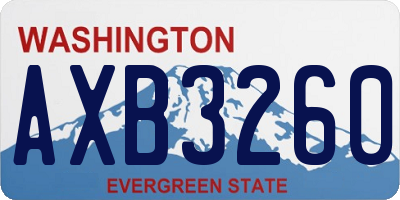 WA license plate AXB3260