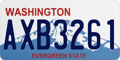 WA license plate AXB3261