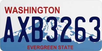WA license plate AXB3263