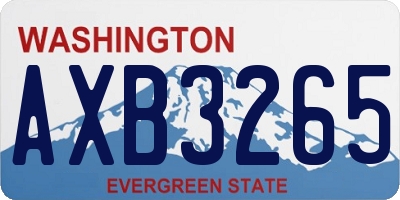 WA license plate AXB3265