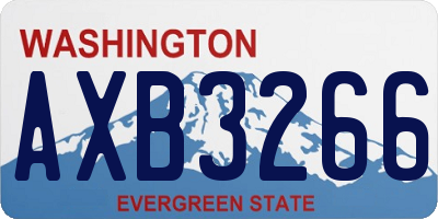 WA license plate AXB3266