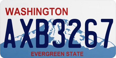 WA license plate AXB3267
