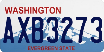 WA license plate AXB3273