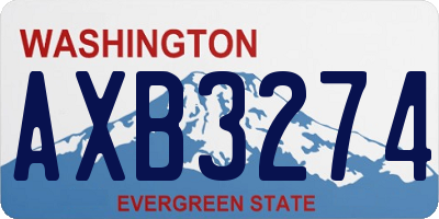 WA license plate AXB3274