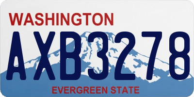 WA license plate AXB3278