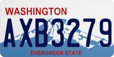WA license plate AXB3279