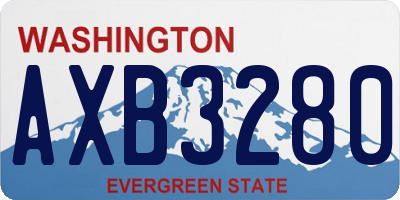 WA license plate AXB3280