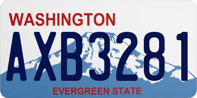 WA license plate AXB3281