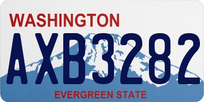 WA license plate AXB3282