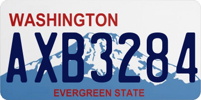 WA license plate AXB3284
