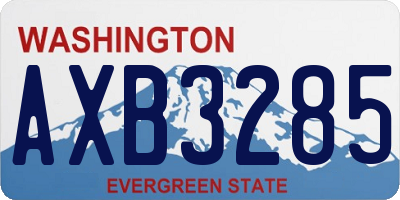 WA license plate AXB3285