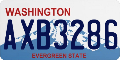 WA license plate AXB3286